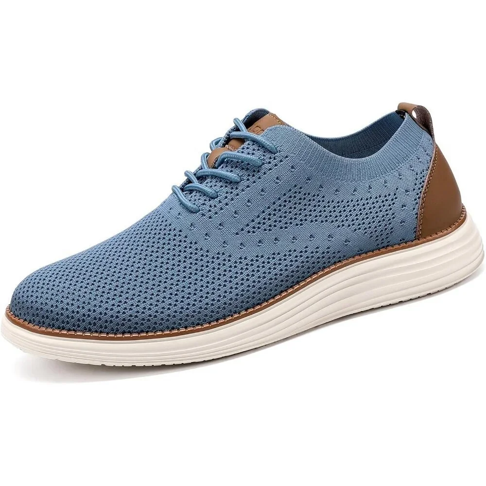 ⚡Men Light Blue Oxford Business Mesh Breathable Tennis Comfortable Walking Shoes